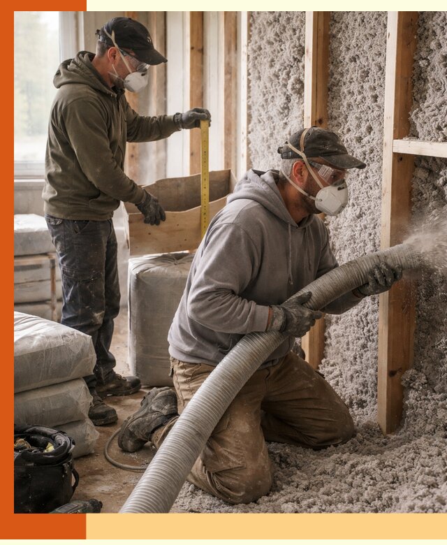 Утепление таунхауса эковатой в Старом Осколе для максимально теплых стен