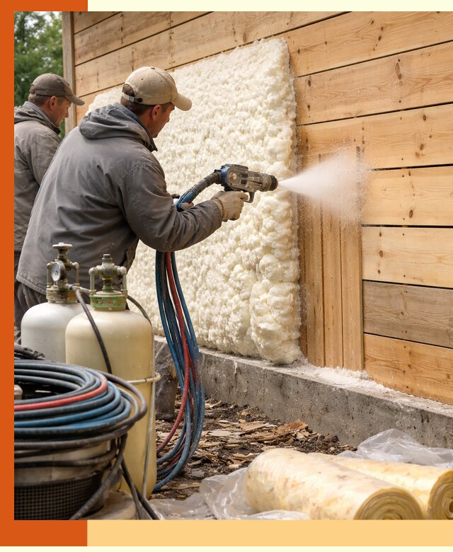 Утепление деревянного дома пенополиуретаном в Старом Осколе