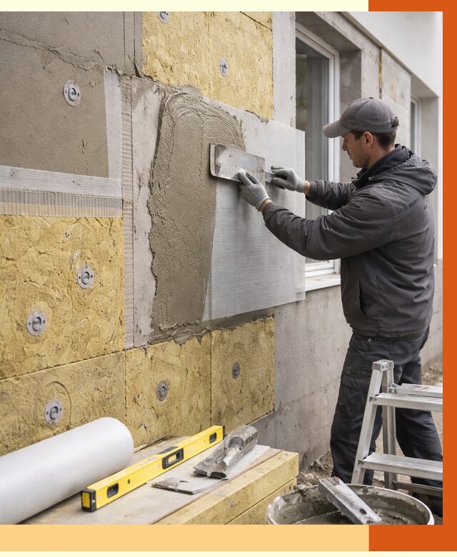 Утепление фасада под штукатурку в Старом Осколе от 4249 руб/м2 — монтаж пенопластом и минватой | ТепломастерСрк