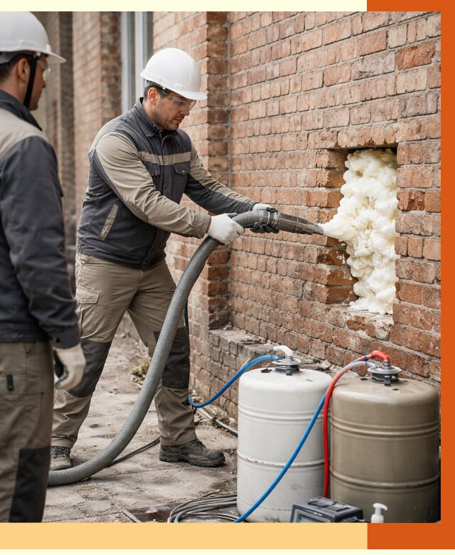 Заливка ППУ в пустоты кирпичной стены в Старом Осколе от 2782 руб. | ТепломастерСрк