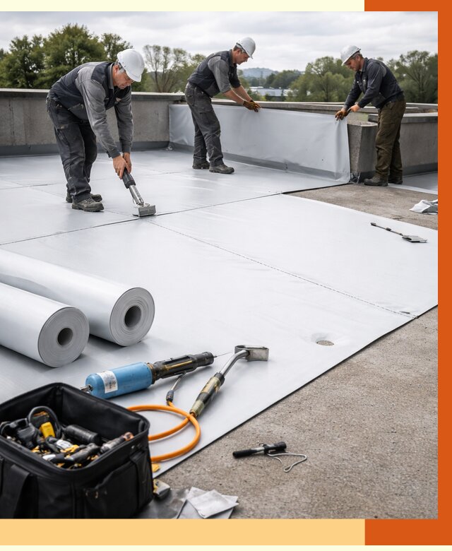 Гидроизоляция мембранной кровли в Старом Осколе от 7588 руб./м² — профессионально | ТепломастерСрк